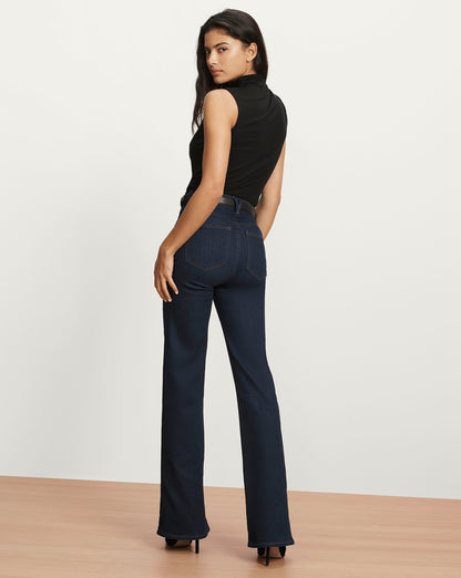 Veronica Beard | Crosbie Slim Wide-Leg Jean in Indigo Rinse Indigo Rinse