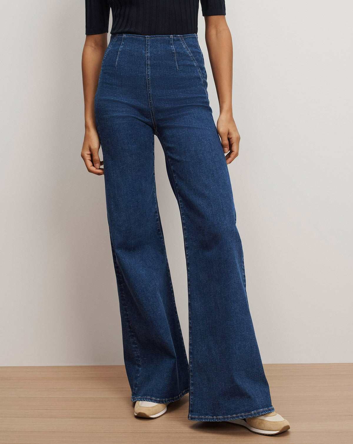 Veronica Beard | Joplin Off-Duty Flare Jean in Dark Bright Blue Bright Blue