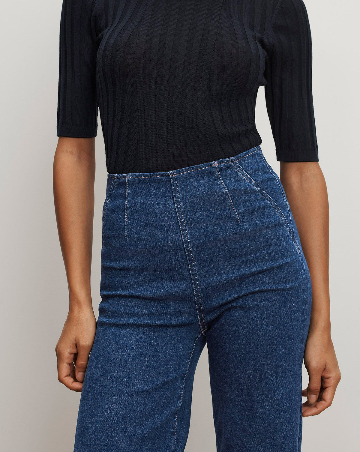 Veronica Beard | Joplin Off-Duty Flare Jean in Dark Bright Blue Bright Blue