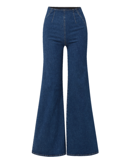 Veronica Beard | Joplin Off-Duty Flare Jean in Dark Bright Blue Bright Blue