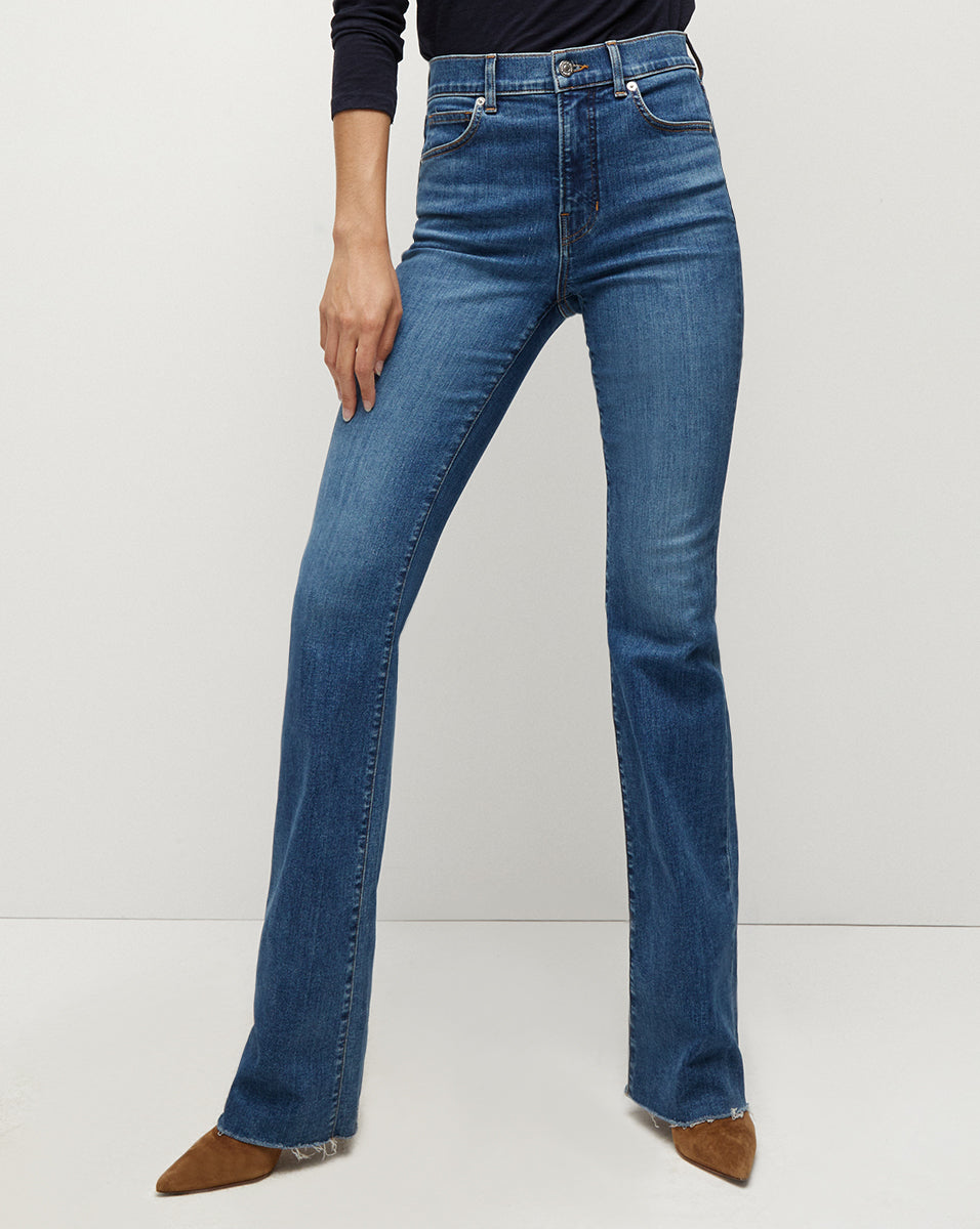 Veronica Beard | Cameron Raw Hem Bootcut Jean Serendipity