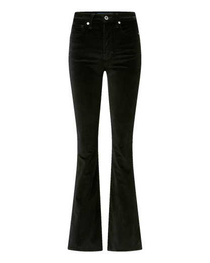 Veronica Beard | Beverly Velvet Skinny-Flare Pant in Black Black