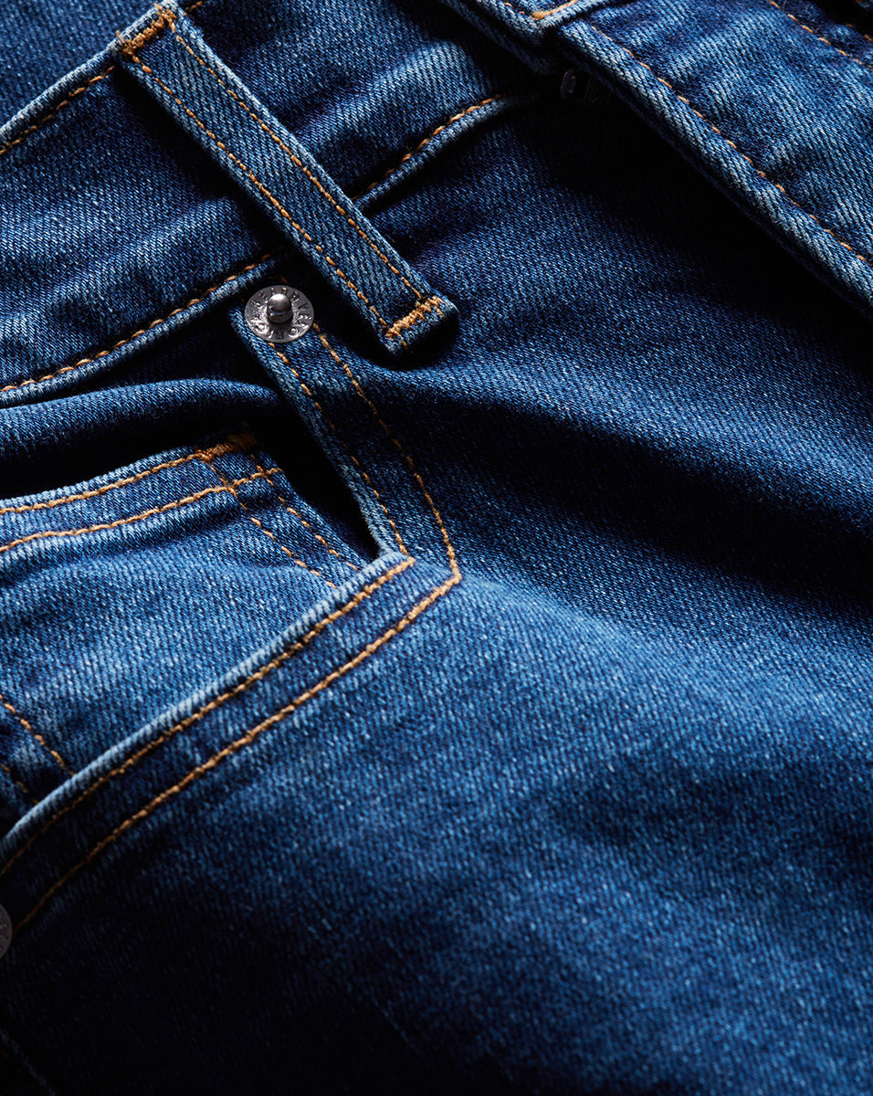 Veronica Beard | Beverly Loafer Length Skinny-Flare Jean in Bright Blue Bright Blue
