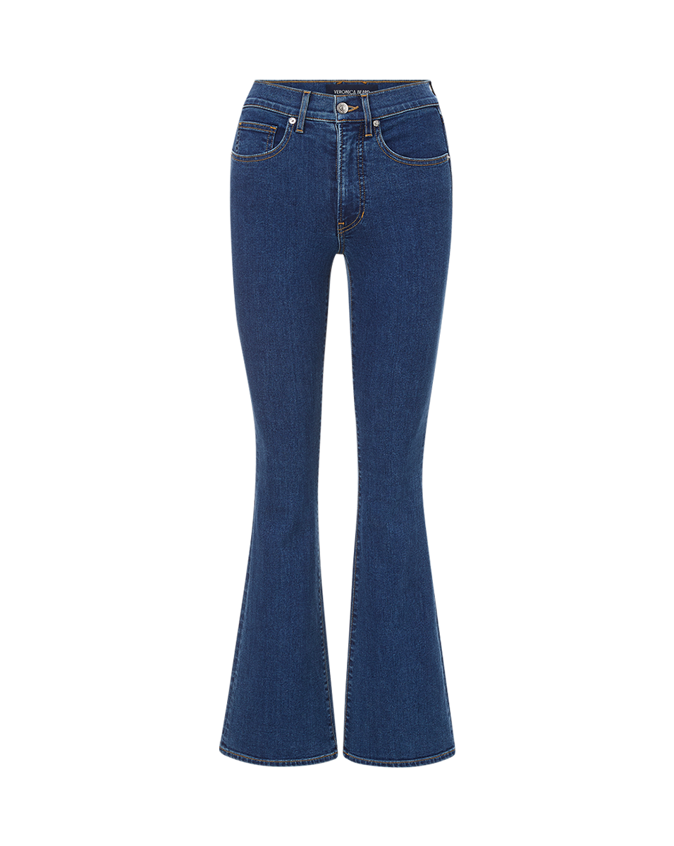 Veronica Beard | Beverly Loafer Length Skinny-Flare Jean in Bright Blue Bright Blue