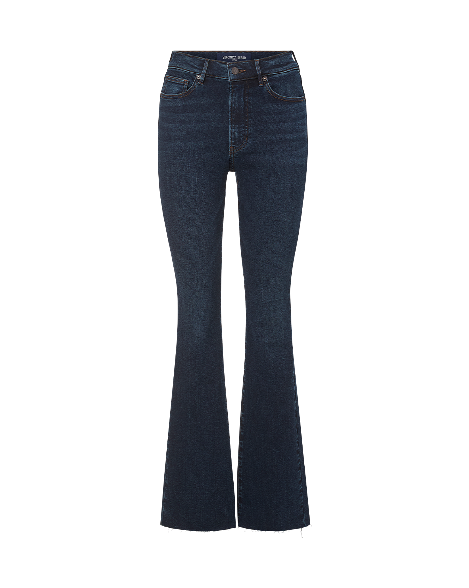 Veronica Beard | Cameron Raw Hem Bootcut Jean in Dark Ink Dark Ink