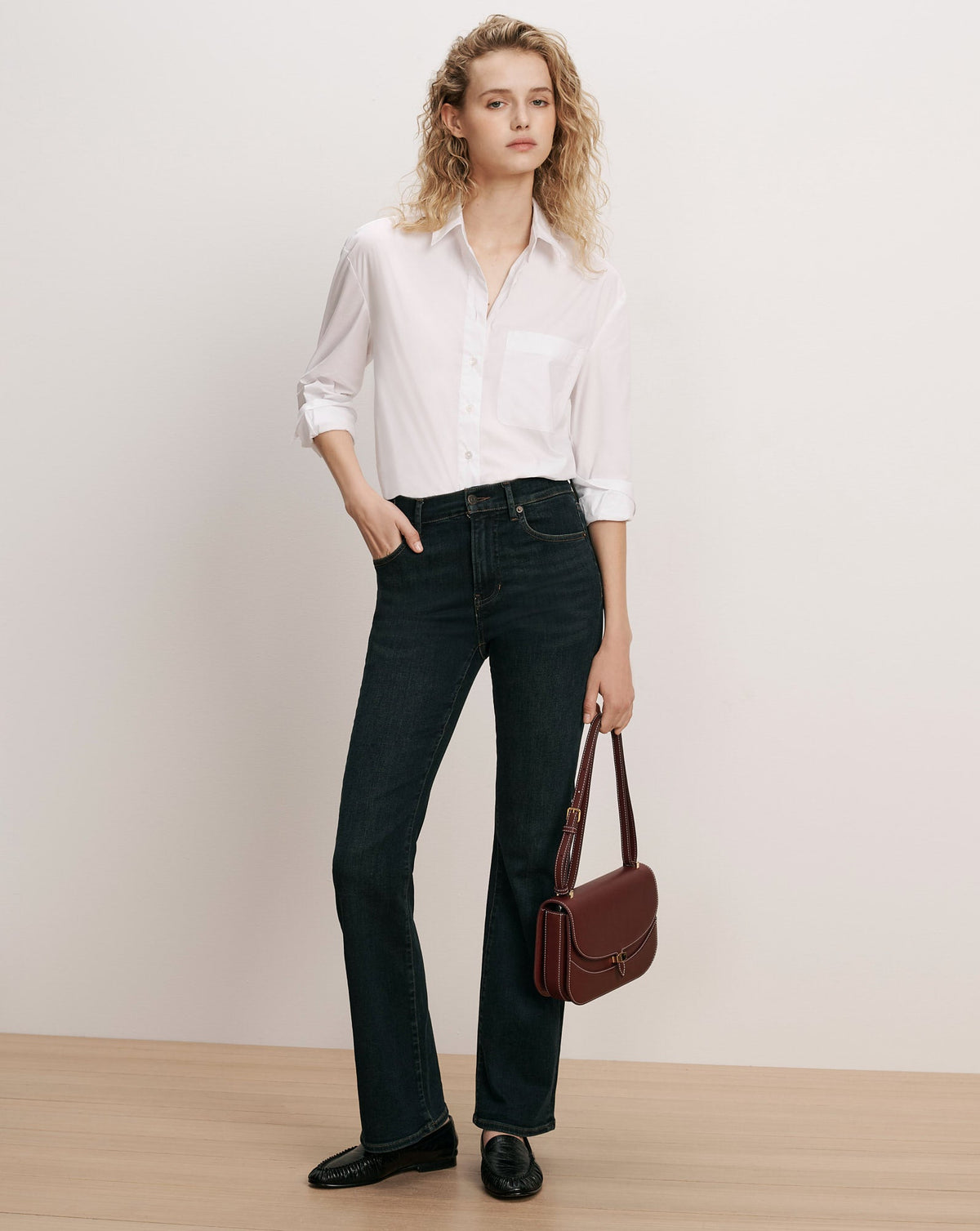 Veronica Beard | Cameron Bootcut Jean in Dark Blue Dark Ink