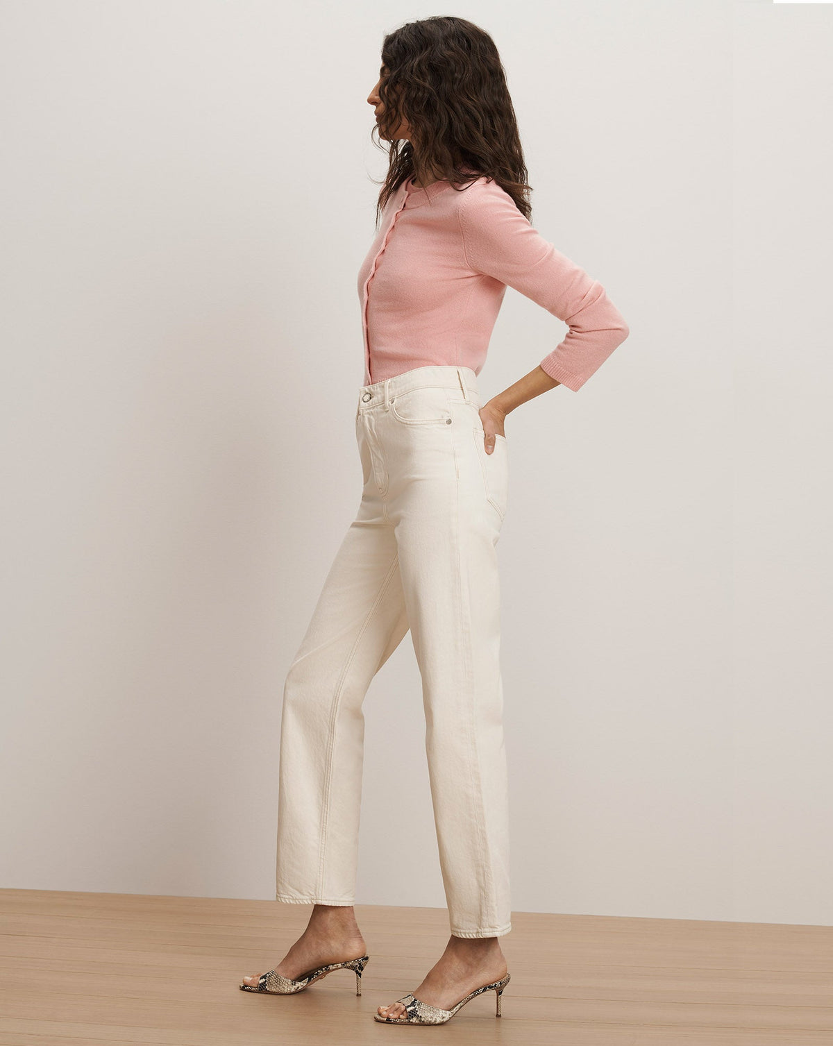 Veronica Beard | Leah Straight-Leg Jean in Ecru Ecru