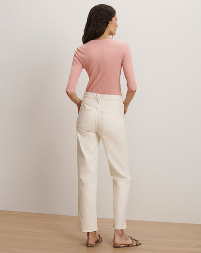 Veronica Beard | Leah Straight-Leg Jean in Ecru Ecru