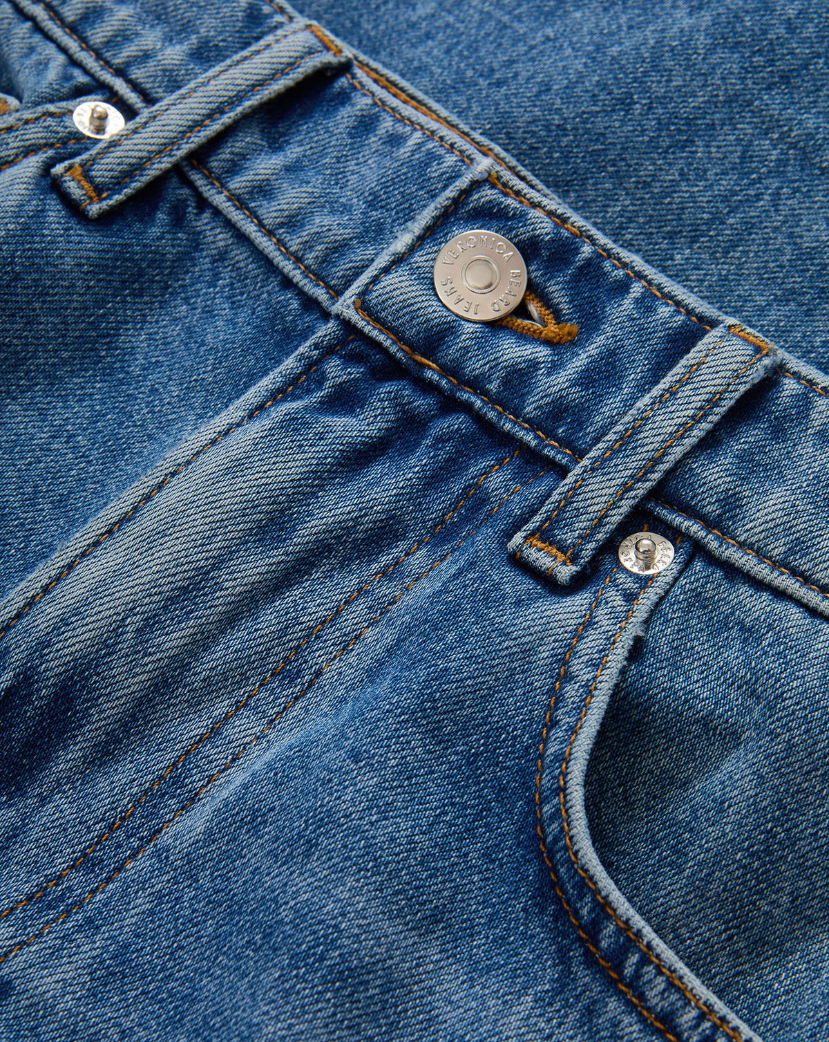 Veronica Beard | Kasey Wide-Leg Jean in Blue Wash Denim Bright Lakeshore Bright Lakeshore