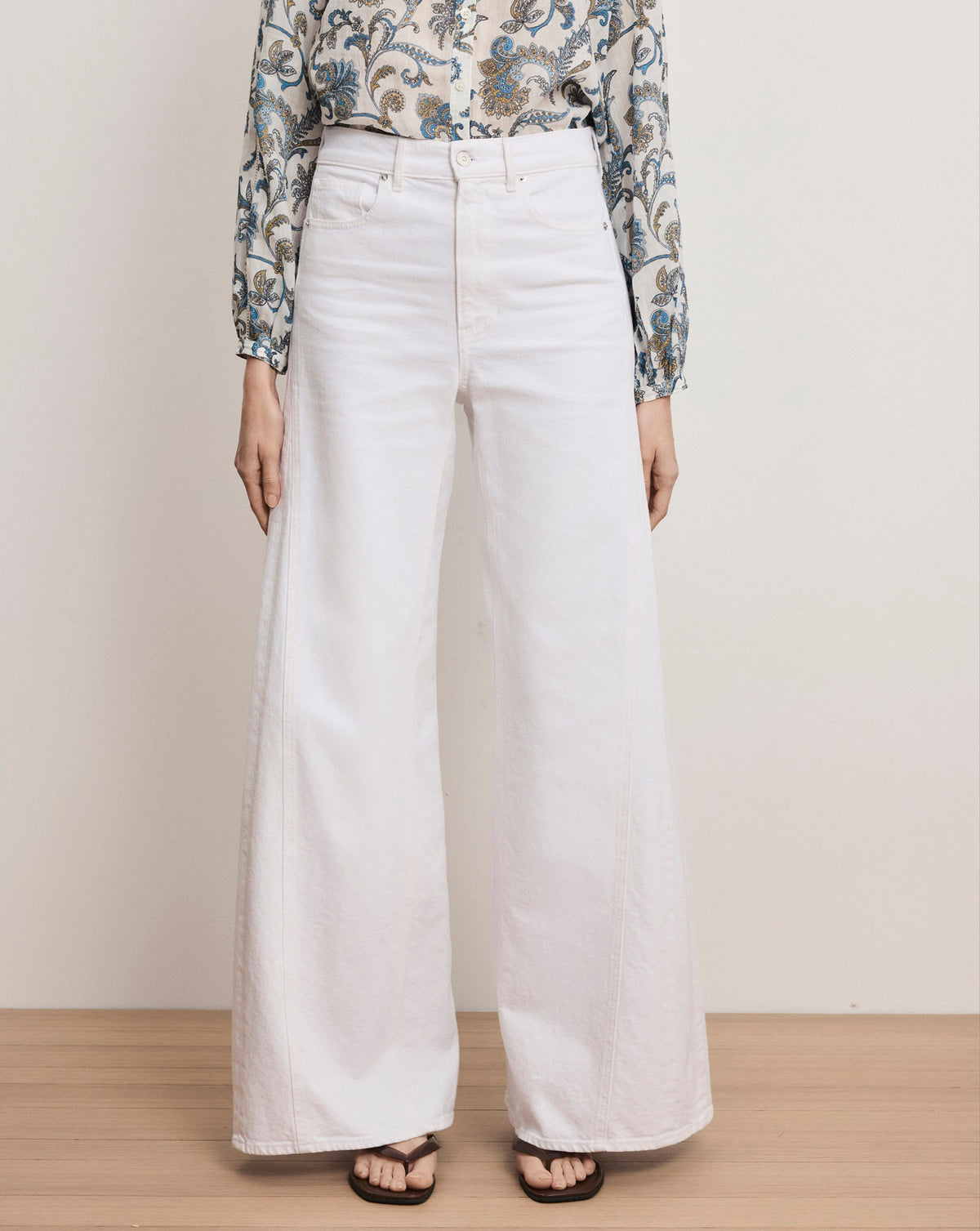 Veronica Beard | Vicki Extra-Wide-Leg Jean in White White