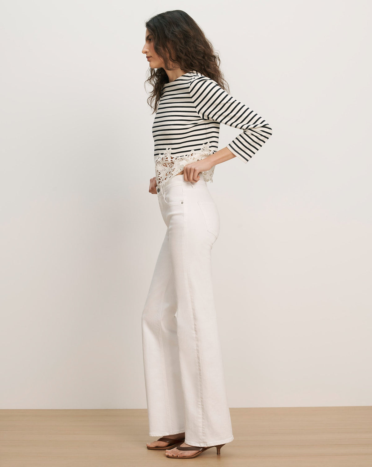 Veronica Beard | Crosbie Slim Wide-Leg Jean in White White