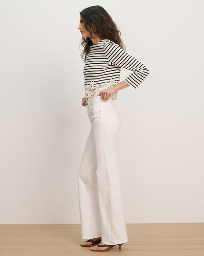 Veronica Beard | Crosbie Slim Wide-Leg Jean in White White