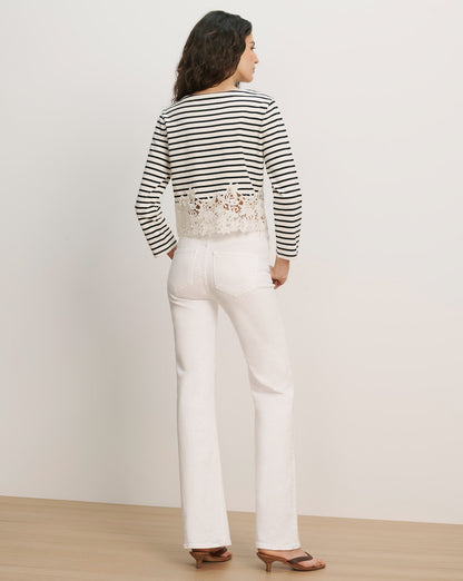 Veronica Beard | Crosbie Slim Wide-Leg Jean in White White