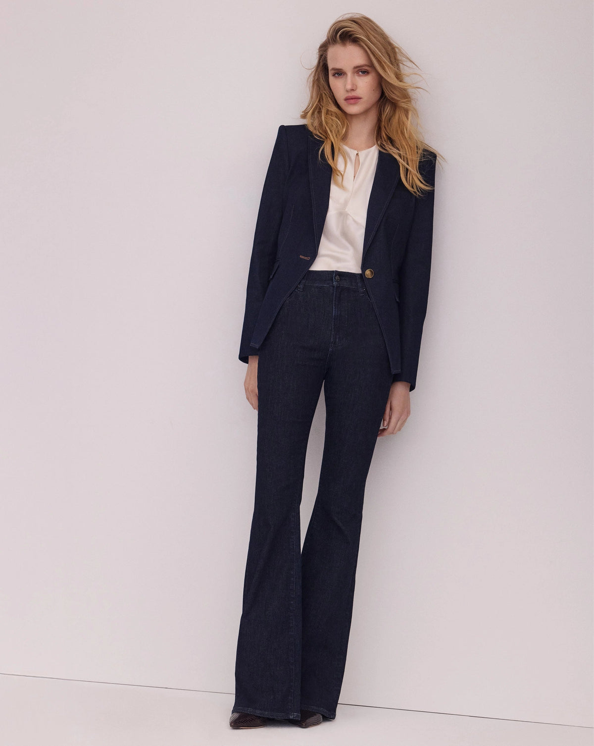 Veronica Beard | Beverly Skinny-Flare Jean in Dark Wash Indigo Rinse Indigo Rinse