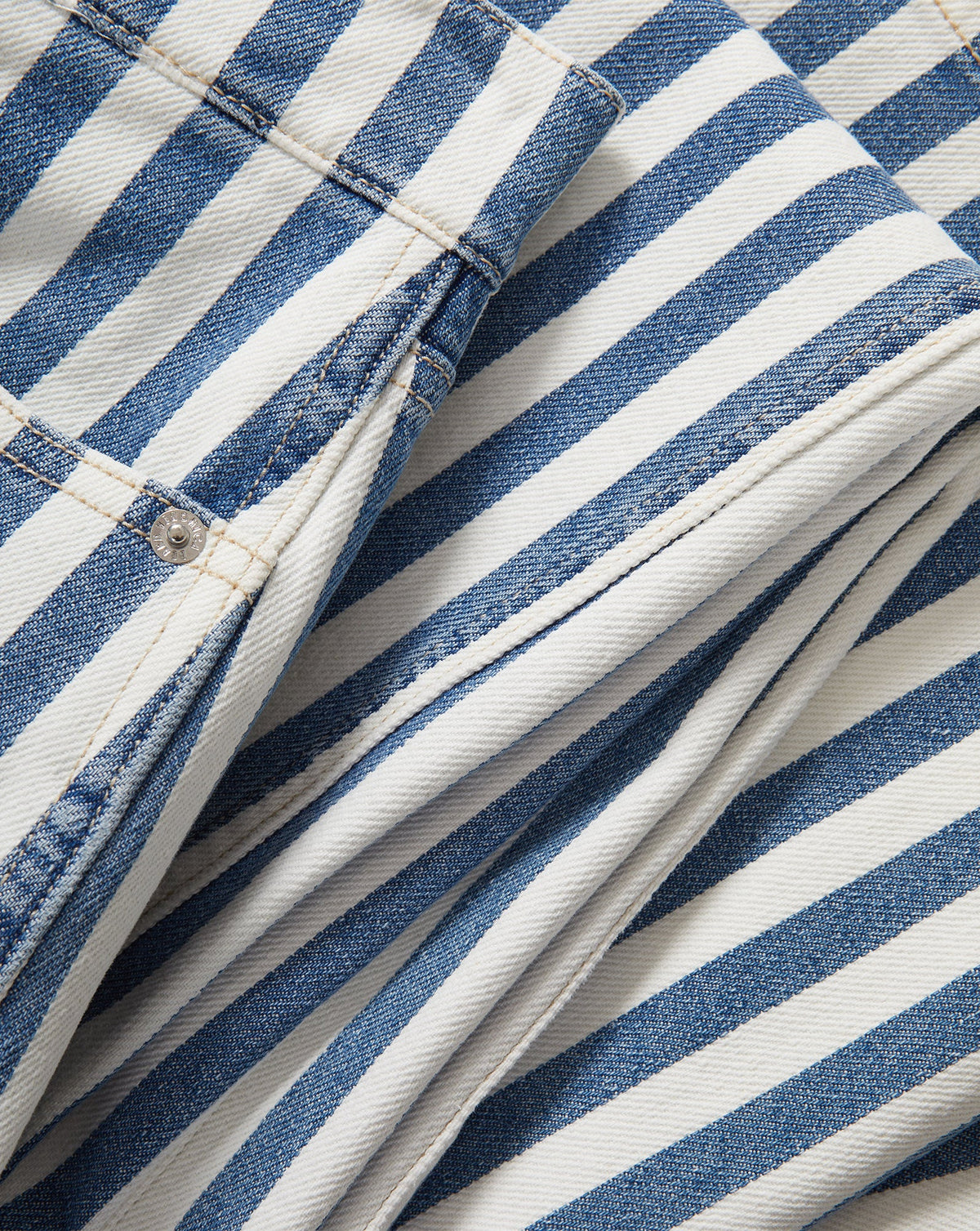Veronica Beard | Taylor Striped Wide-Leg Jean in Saltwater Blue Stripe Saltwater Stripe