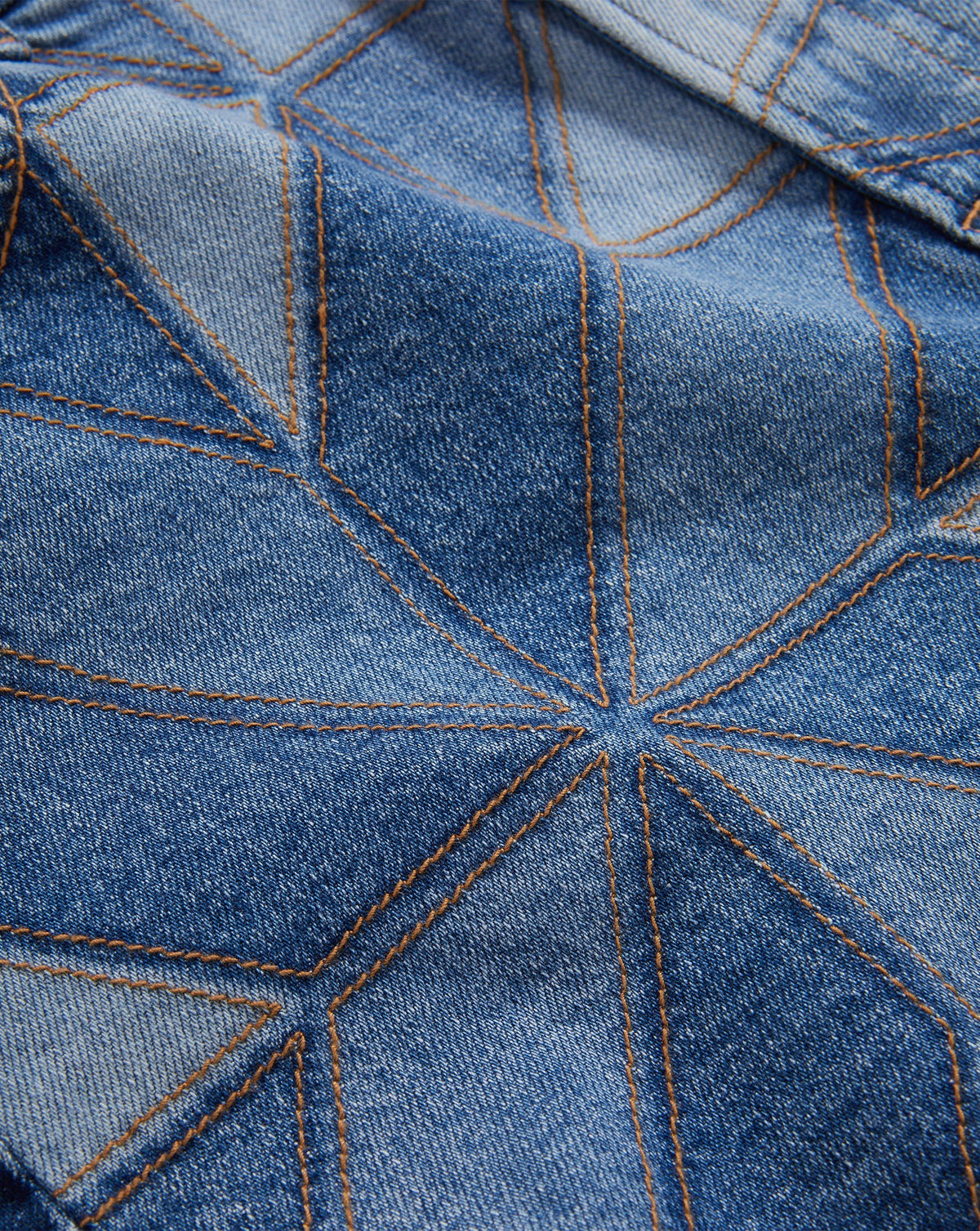 Veronica Beard | Elijah Quilt-Print Denim Short in Prism Blue Prism Blue
