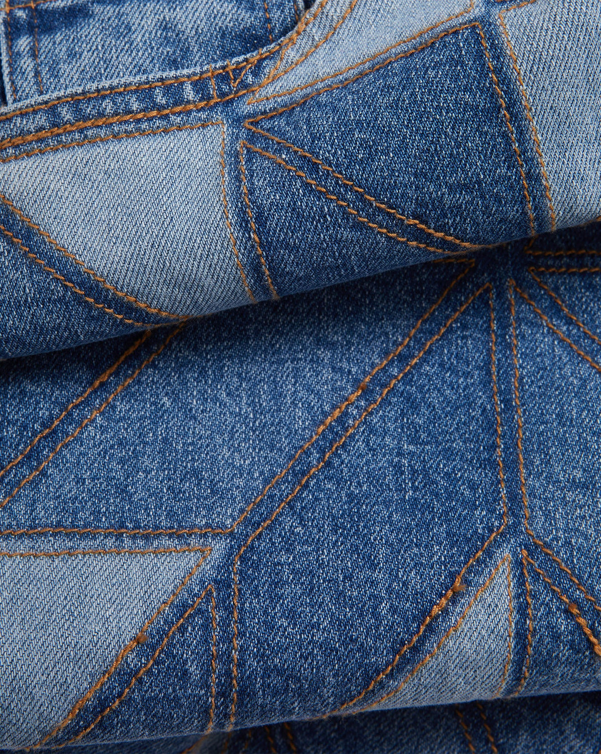 Veronica Beard | Dylan Quilt-Print Straight-Leg Jean in Prism Blue Prism Blue