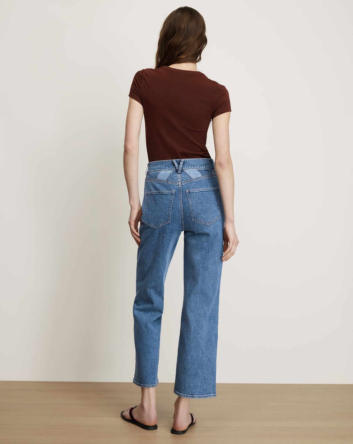 Veronica Beard | Dylan Quilt-Print Straight-Leg Jean in Prism Blue Prism Blue