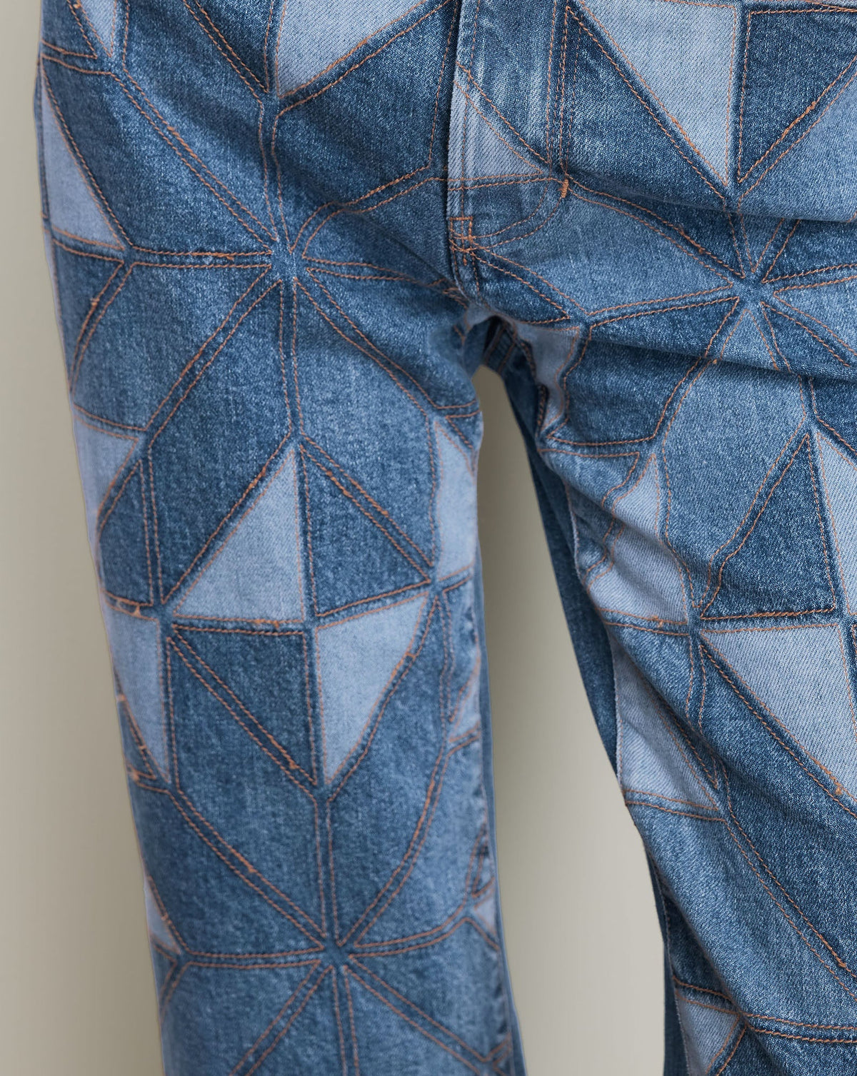 Veronica Beard | Dylan Quilt-Print Straight-Leg Jean in Prism Blue Prism Blue