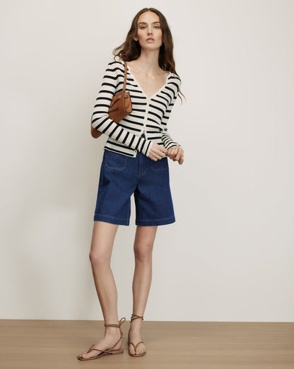 Veronica Beard | Carter Denim Short in Indigo Rinse Indigo Rinse