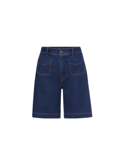 Veronica Beard | Carter Denim Short in Indigo Rinse Indigo Rinse