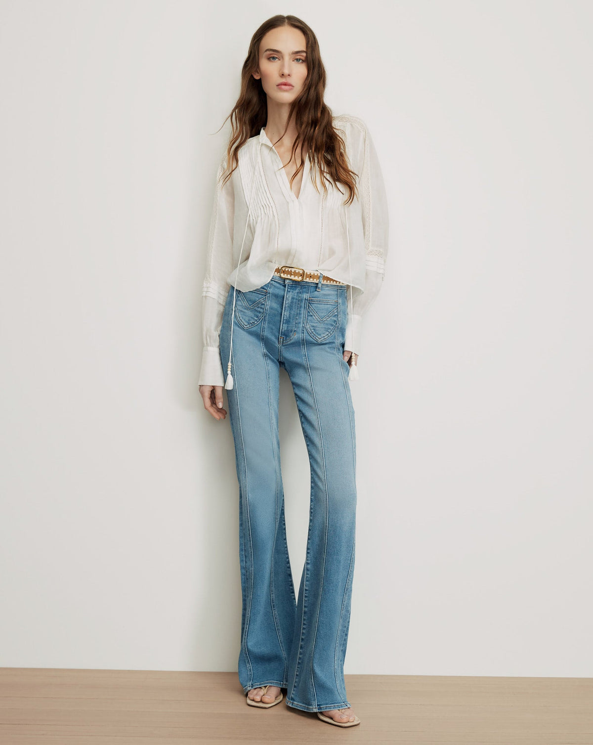 Veronica Beard | Beverly Skinny-Flare Jeans with Saddle Seam Sneak Peek