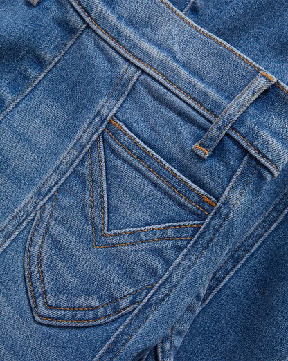 Veronica Beard | Beverly Skinny-Flare Jeans with Saddle Seam Sneak Peek