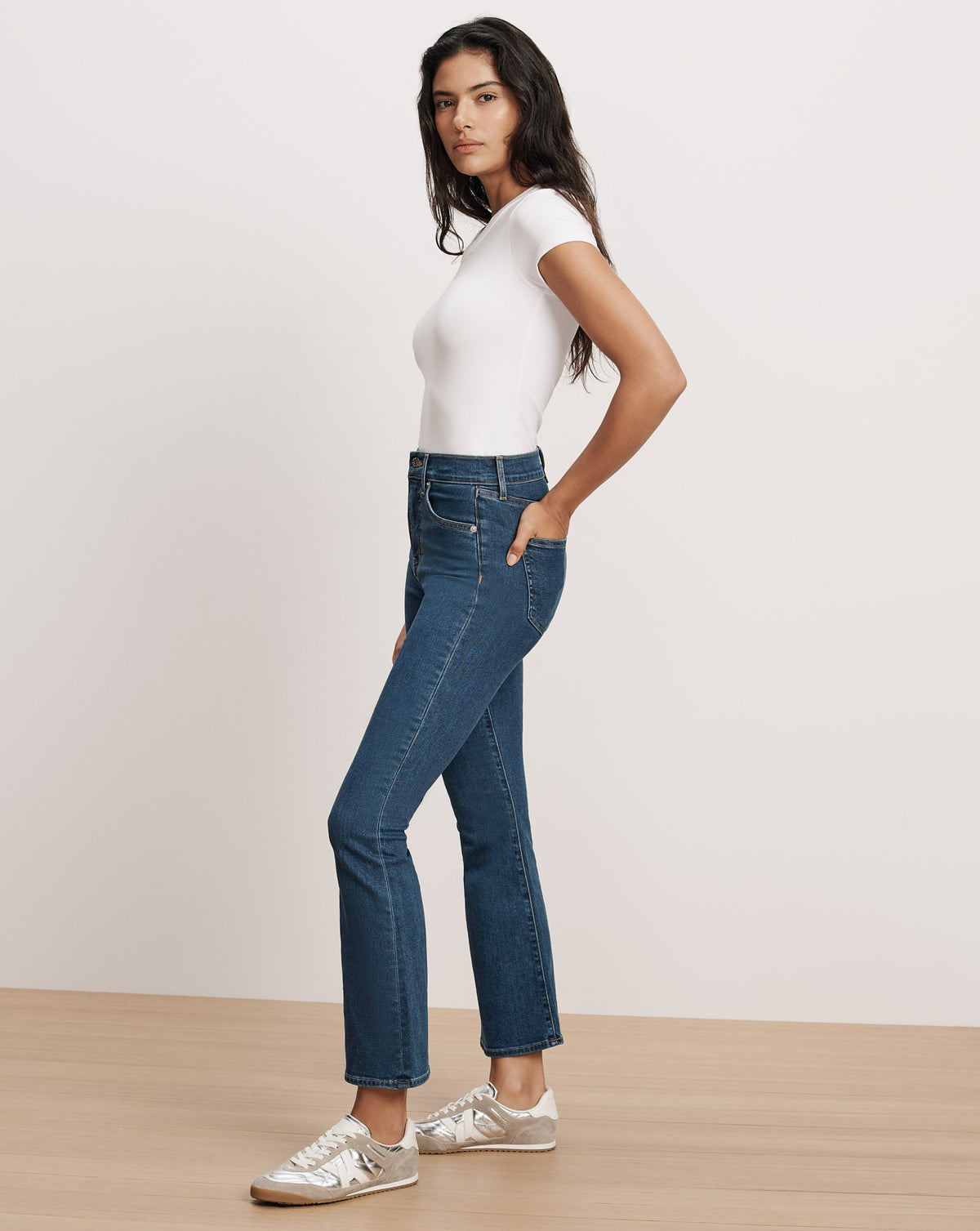 Veronica Beard | Carson Kick-Flare Jean in Bright Blue Bright Blue