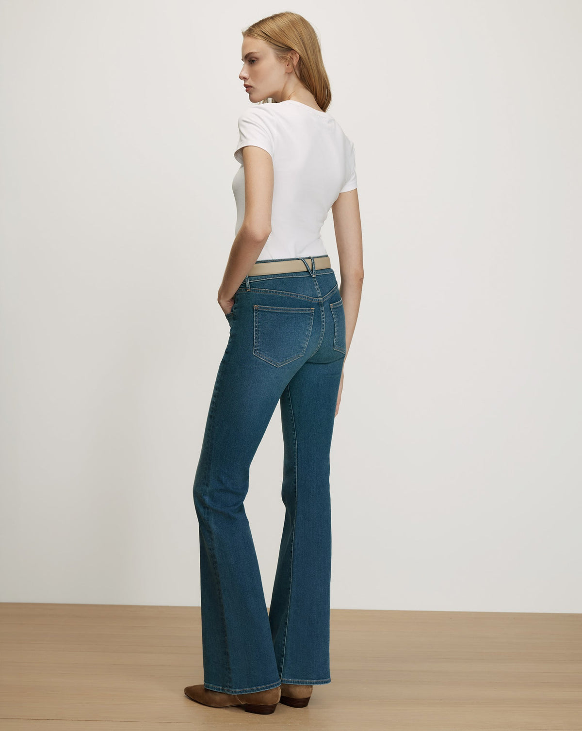 Veronica Beard | Beverly Mid-Rise Skinny-Flare Jeans in Light Blue Denim Bandit Dust Bandit Dust