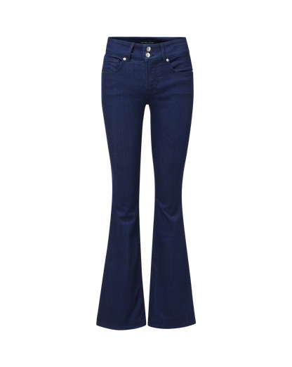 Veronica Beard | Beverly Mid-Rise Skinny-Flare Jeans in Indigo Rinse Indigo Rinse