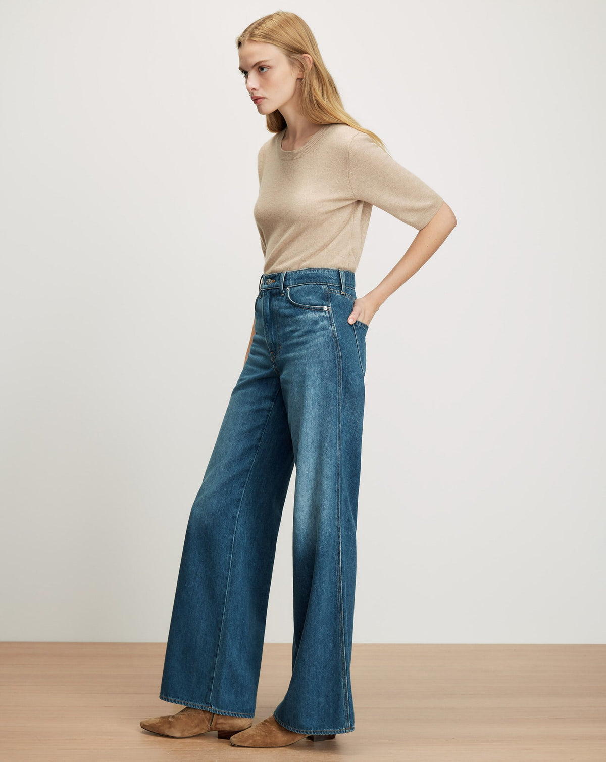 Veronica Beard | Kasey Wide-Leg Jean in Bright Blue Bright Blue