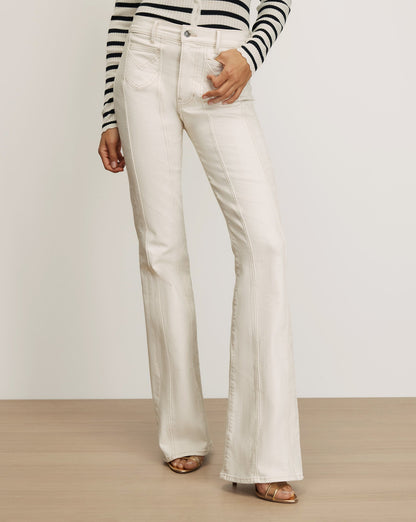Veronica Beard | Beverly Skinny-Flare Jeans in with Ecru Ecru