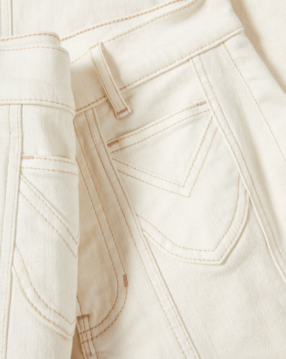 Veronica Beard | Beverly Skinny-Flare Jeans in with Ecru Ecru
