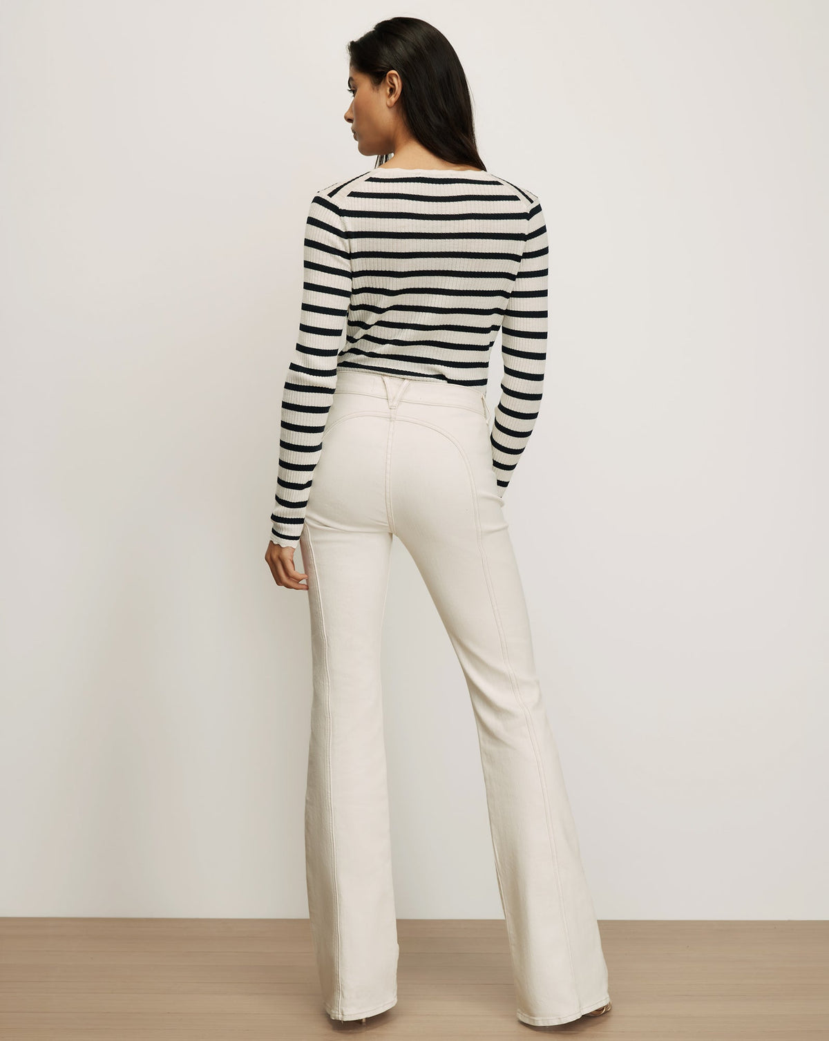 Veronica Beard | Beverly Skinny-Flare Jeans in with Ecru Ecru