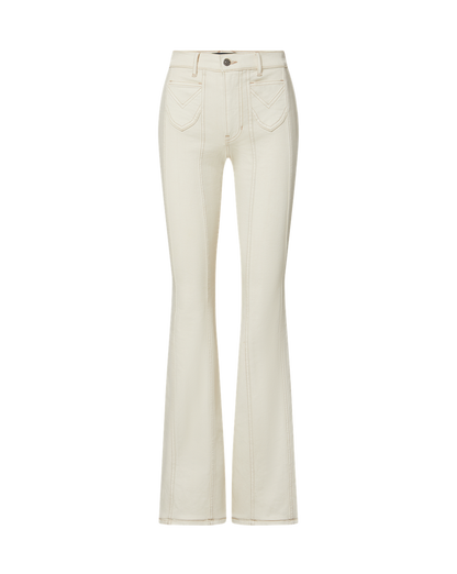 Veronica Beard | Beverly Skinny-Flare Jeans in with Ecru Ecru