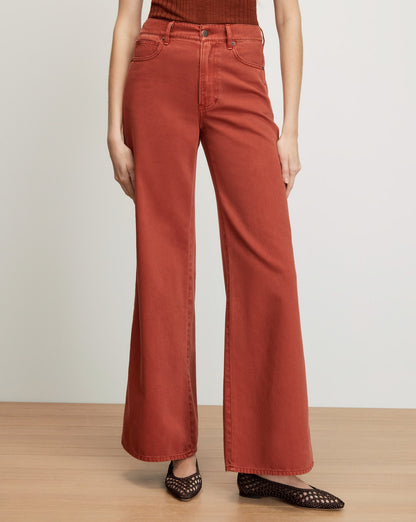 Veronica Beard | Kasey Wide-Leg Jean in Rust Rust