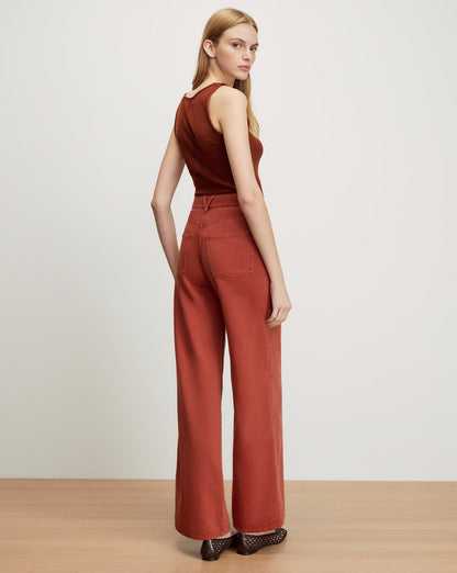 Veronica Beard | Kasey Wide-Leg Jean in Rust Rust