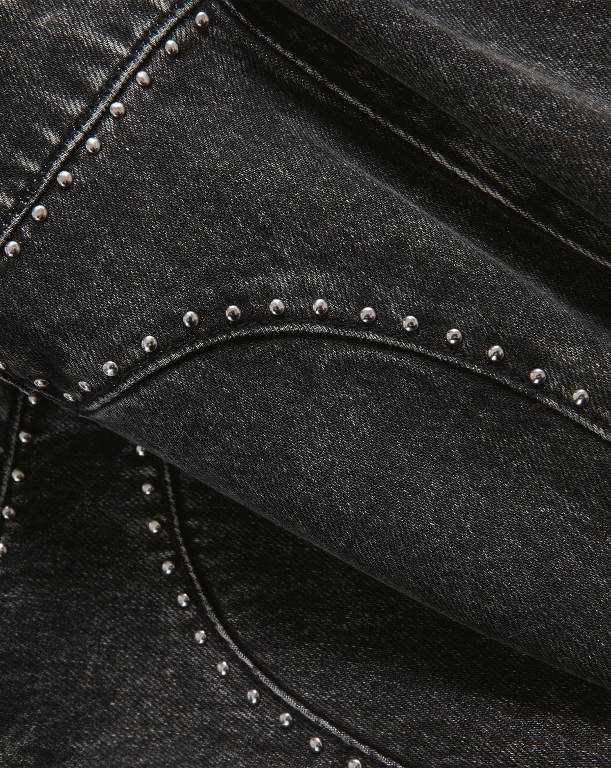 Veronica Beard | Grant Studded Wide-Leg Jean in Washed Black Tornado Tornado