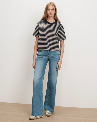 Veronica Beard | Taylor Mid-Rise Wide-Leg Jean in Globetrotter Globetrotter