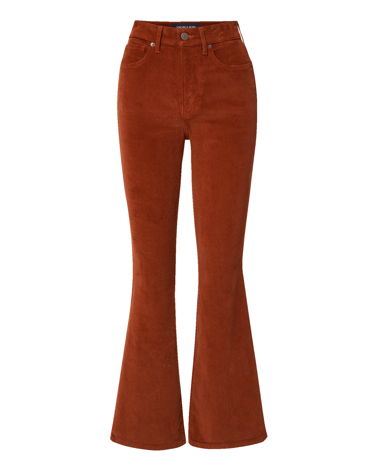 Veronica Beard | Carson Corduroy Kick-Flare Pant in Rust Red Rust