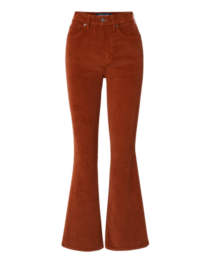 Veronica Beard | Carson Corduroy Kick-Flare Pant in Rust Red Rust