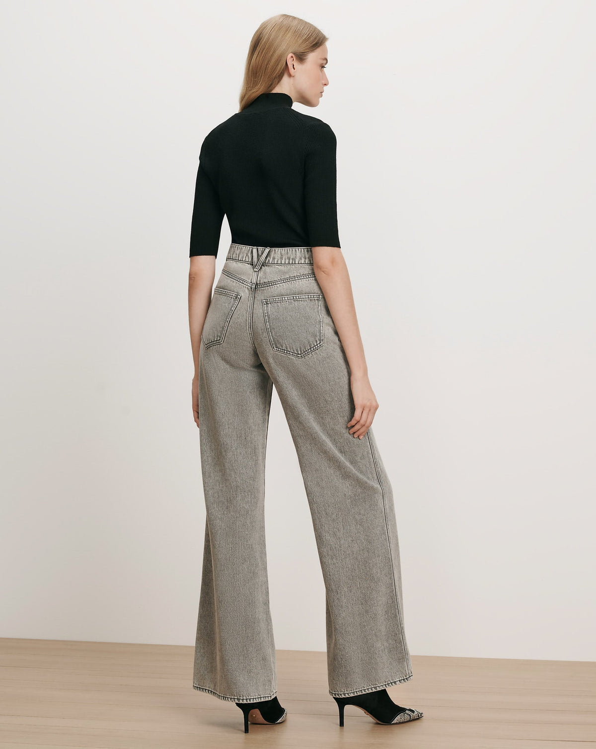 Veronica Beard | Kasey Wide-Leg Jean in Backroad Grey Backroad Grey