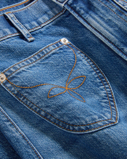 Veronica Beard | Grant Wide-Leg Jean in Blue Wash Denim Wanderer