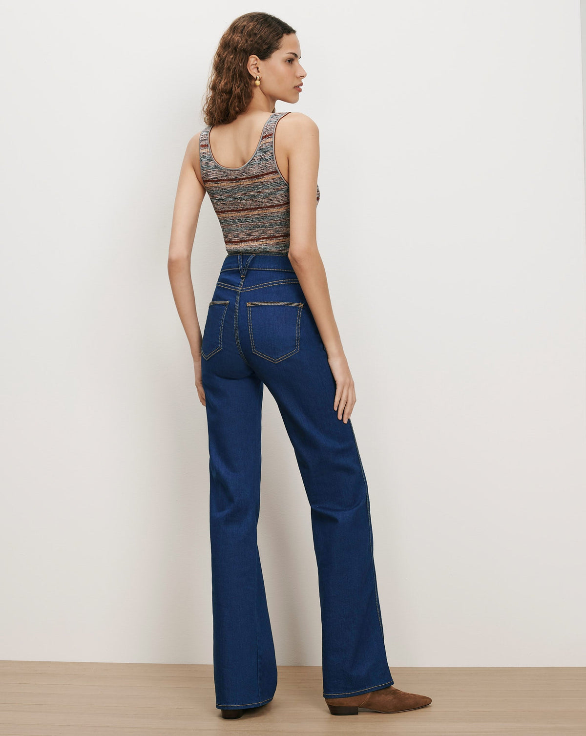 Veronica Beard | Crosbie Slim Wide-Leg Jean in Indigo Bright Blue Indigo Bright