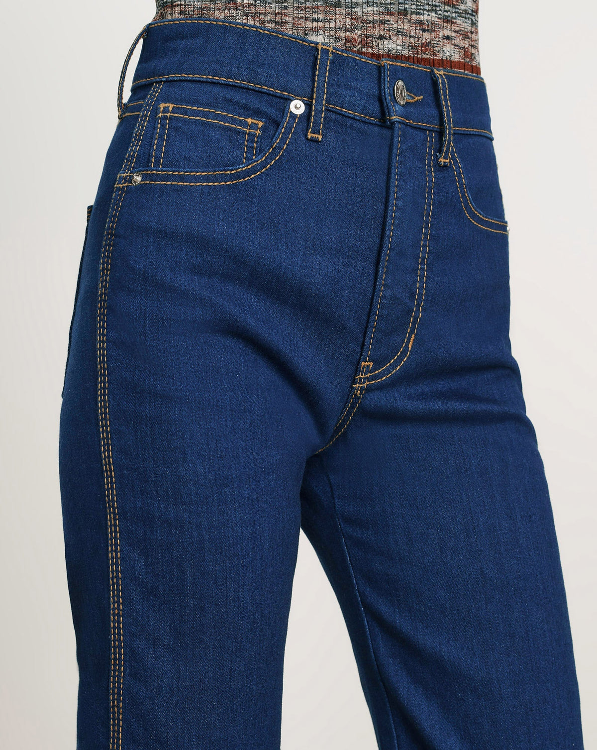 Veronica Beard | Crosbie Slim Wide-Leg Jean in Indigo Bright Blue Indigo Bright