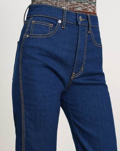 Veronica Beard | Crosbie Slim Wide-Leg Jean in Indigo Bright Blue Indigo Bright