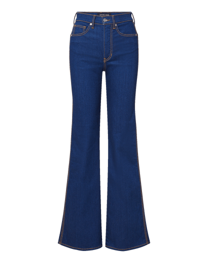 Veronica Beard | Crosbie Slim Wide-Leg Jean in Indigo Bright Blue Indigo Bright