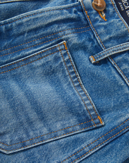 Veronica Beard | Marlowe Patch-Pocket Culotte Jean in Blue Denim Memory Lane Memory Lane