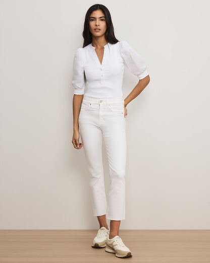 Veronica Beard | Coralee Puff-Sleeve Tee in White White