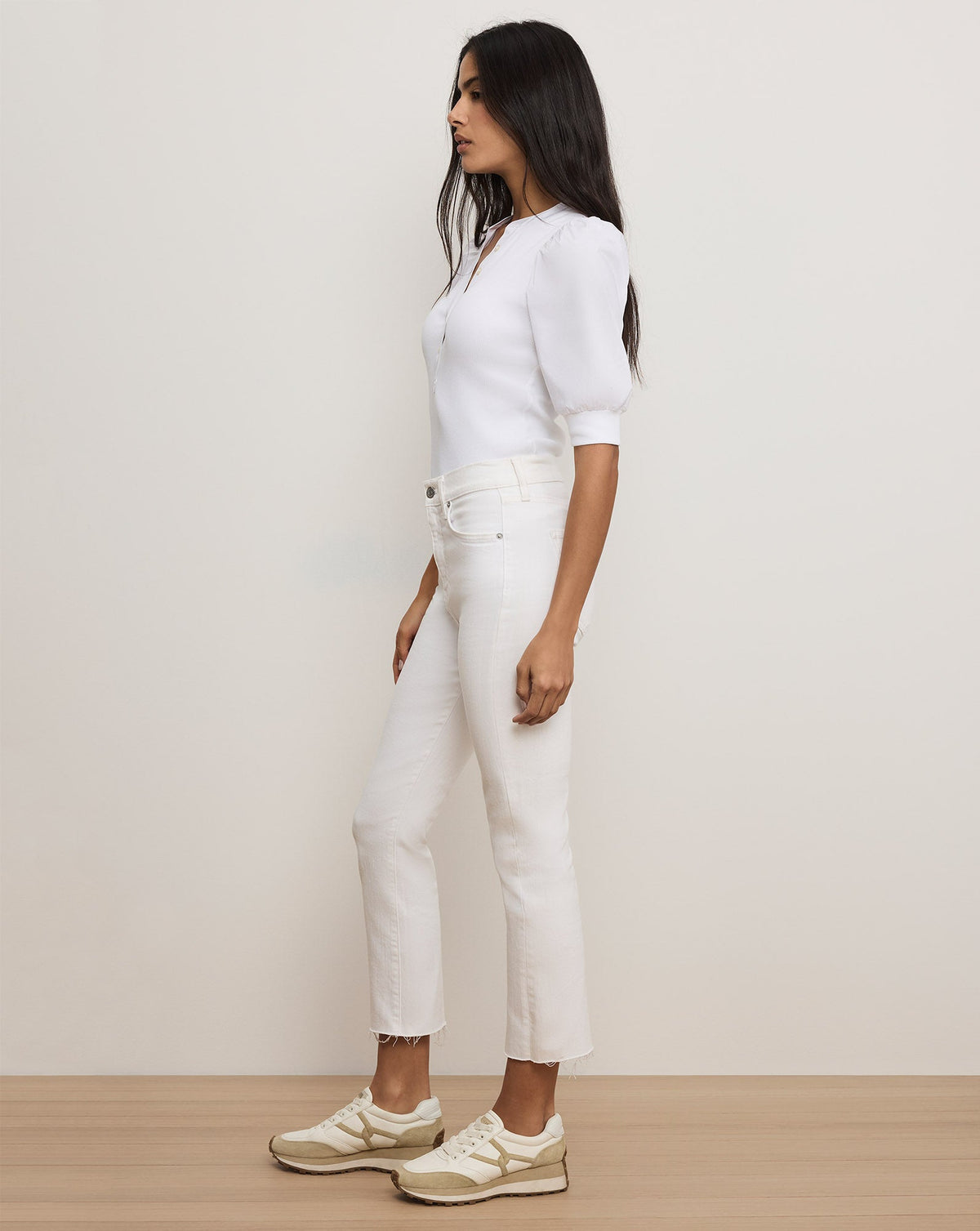 Veronica Beard | Coralee Puff-Sleeve Tee in White White